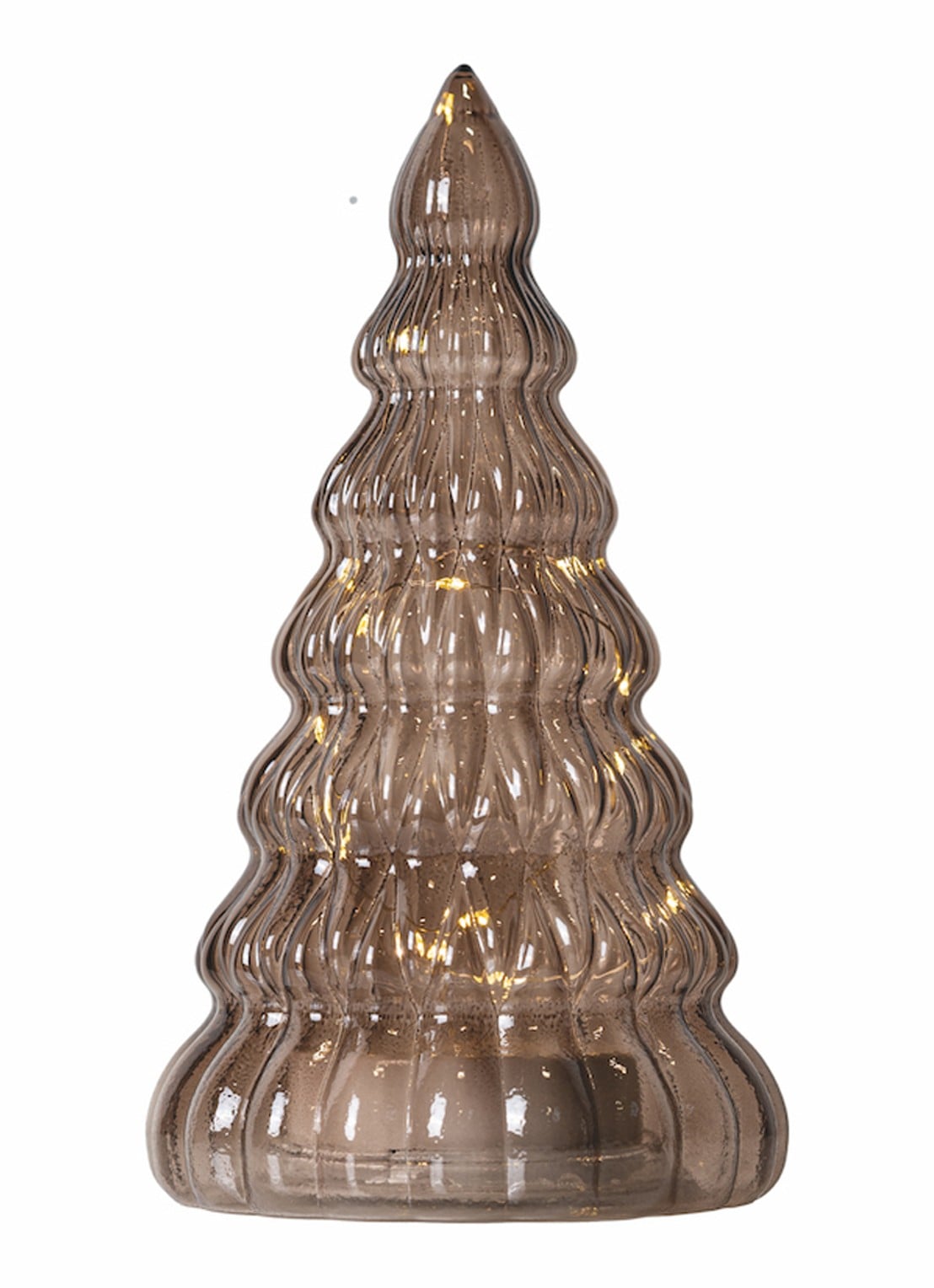 Sirius Lucy kerstornament met LED verlichting 23 cm - voorkant bruin