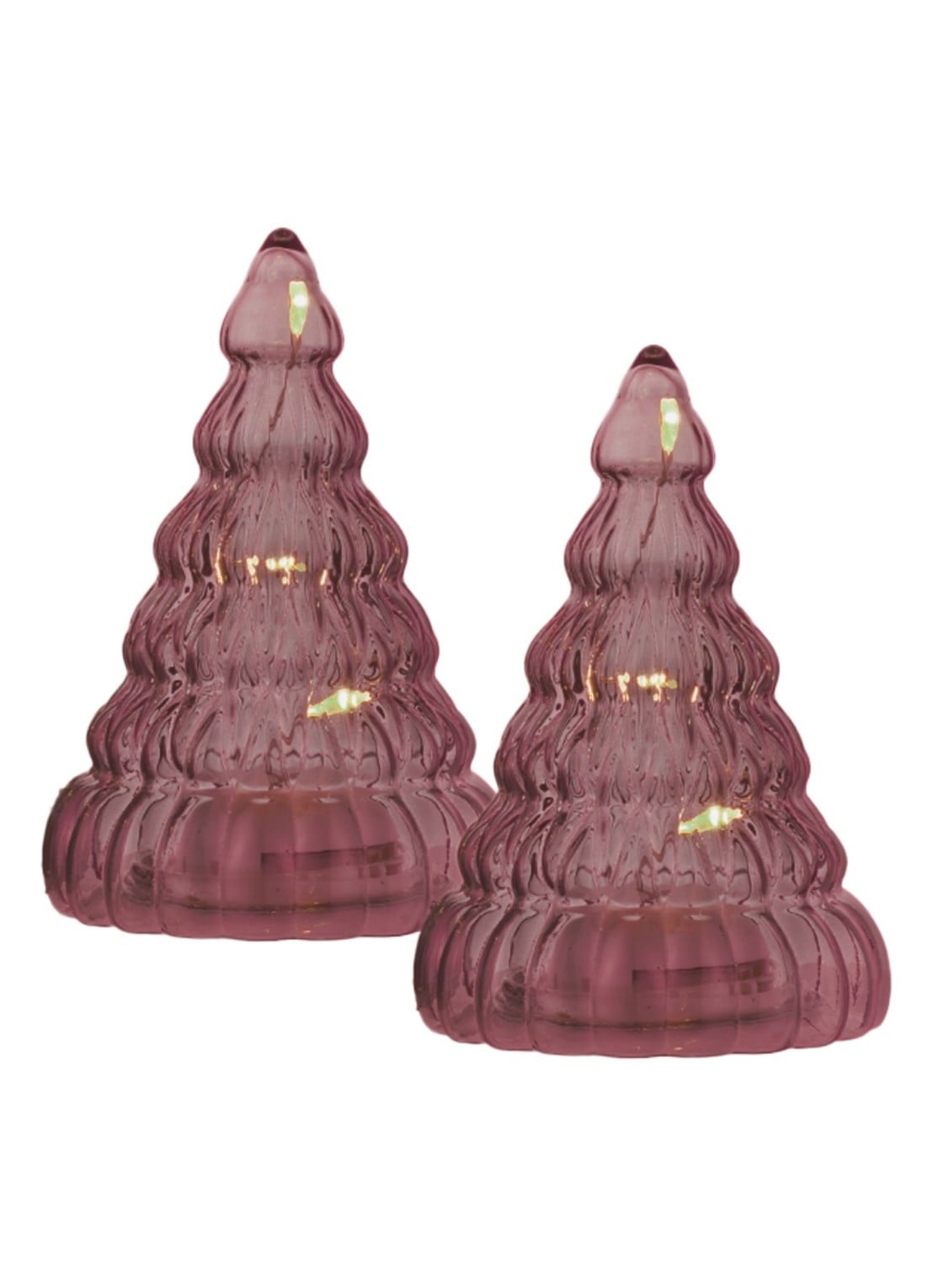 Sirius Lucy kerstornament met LED verlichting 9 cm set van 2 - voorkant bruin
