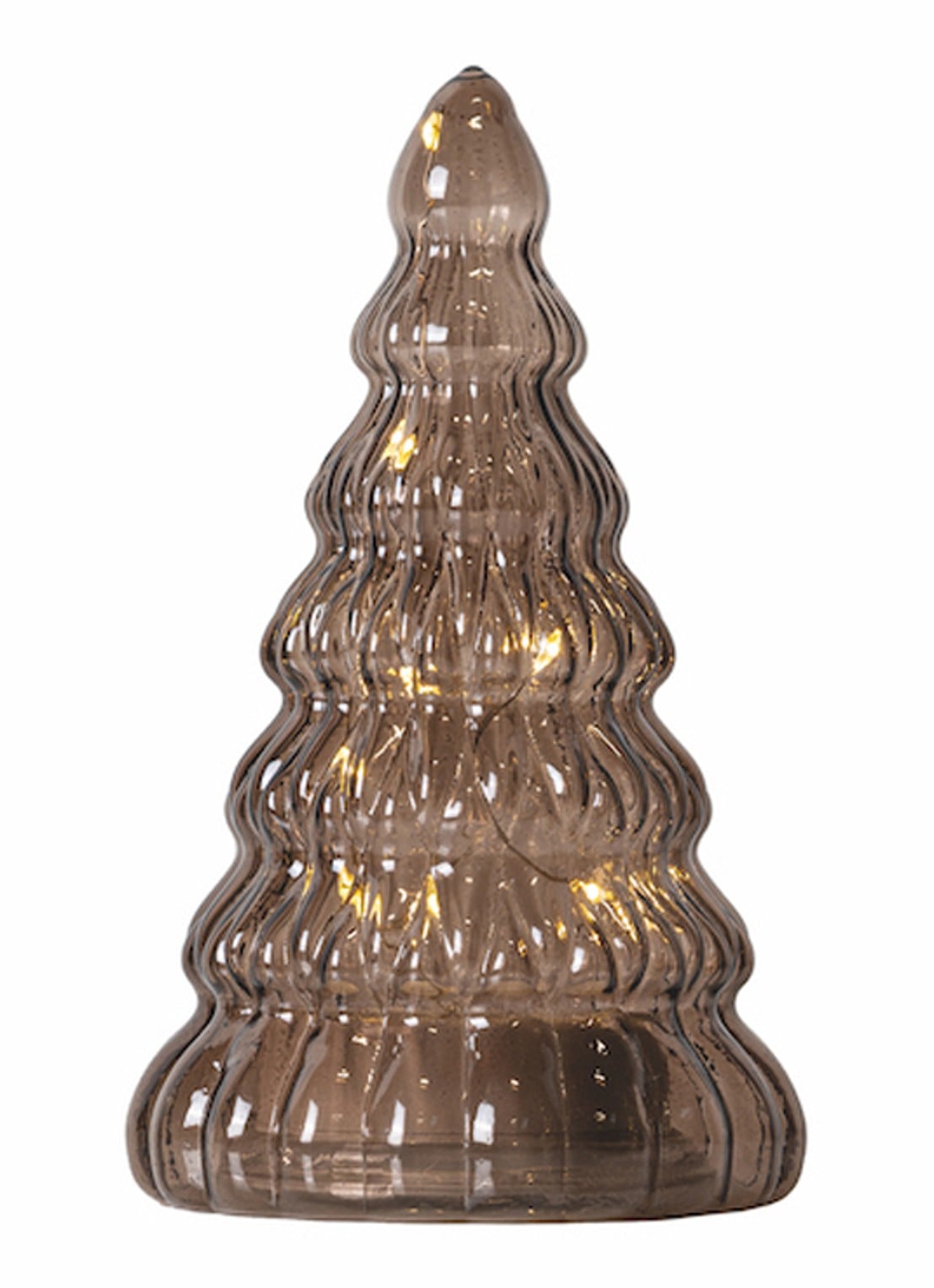 Sirius Lucy Tree kerstornament met LED verlichting 16,5 cm - voorkant 2 bruin