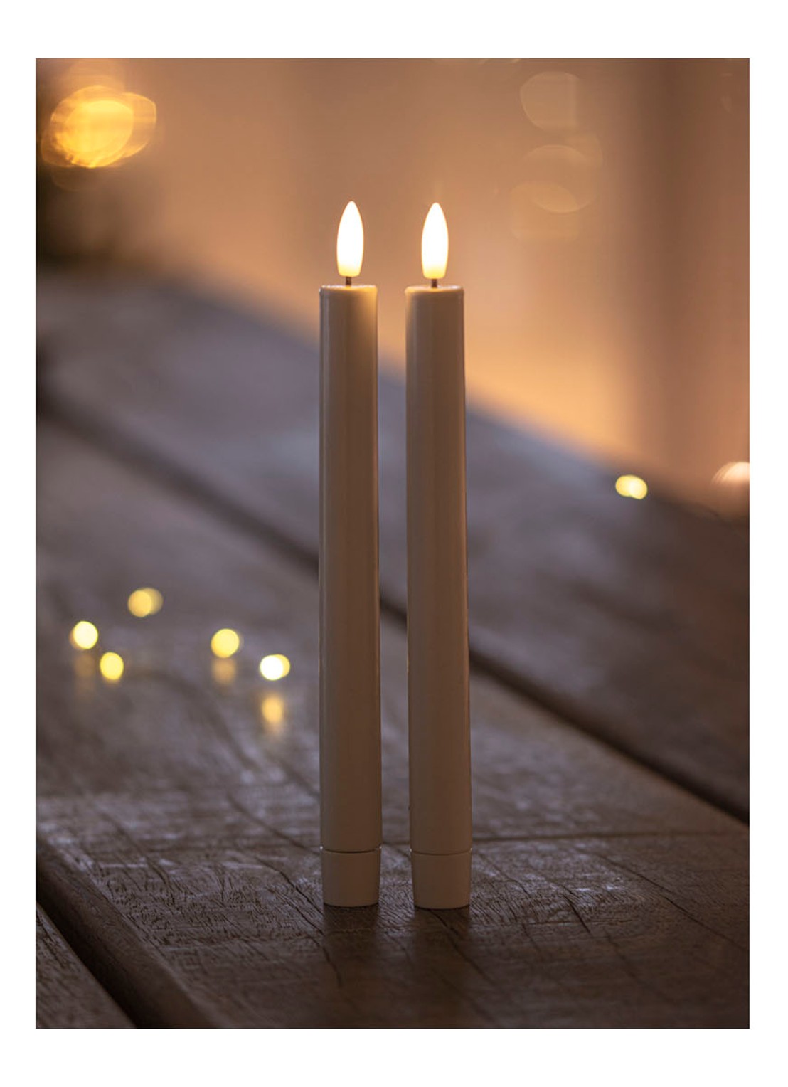 Sirius Sille tall LED-kaars 25 cm set van 2 - voorkant 2 wit