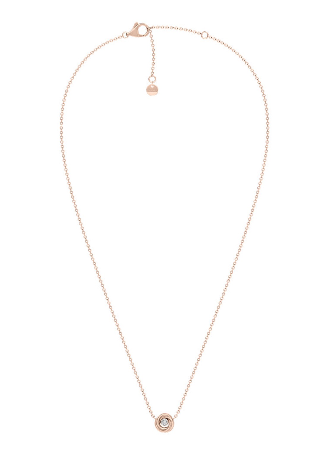 Skagen Moderne Glits ketting met zirkonia SKJ1923791 - detail roségoud