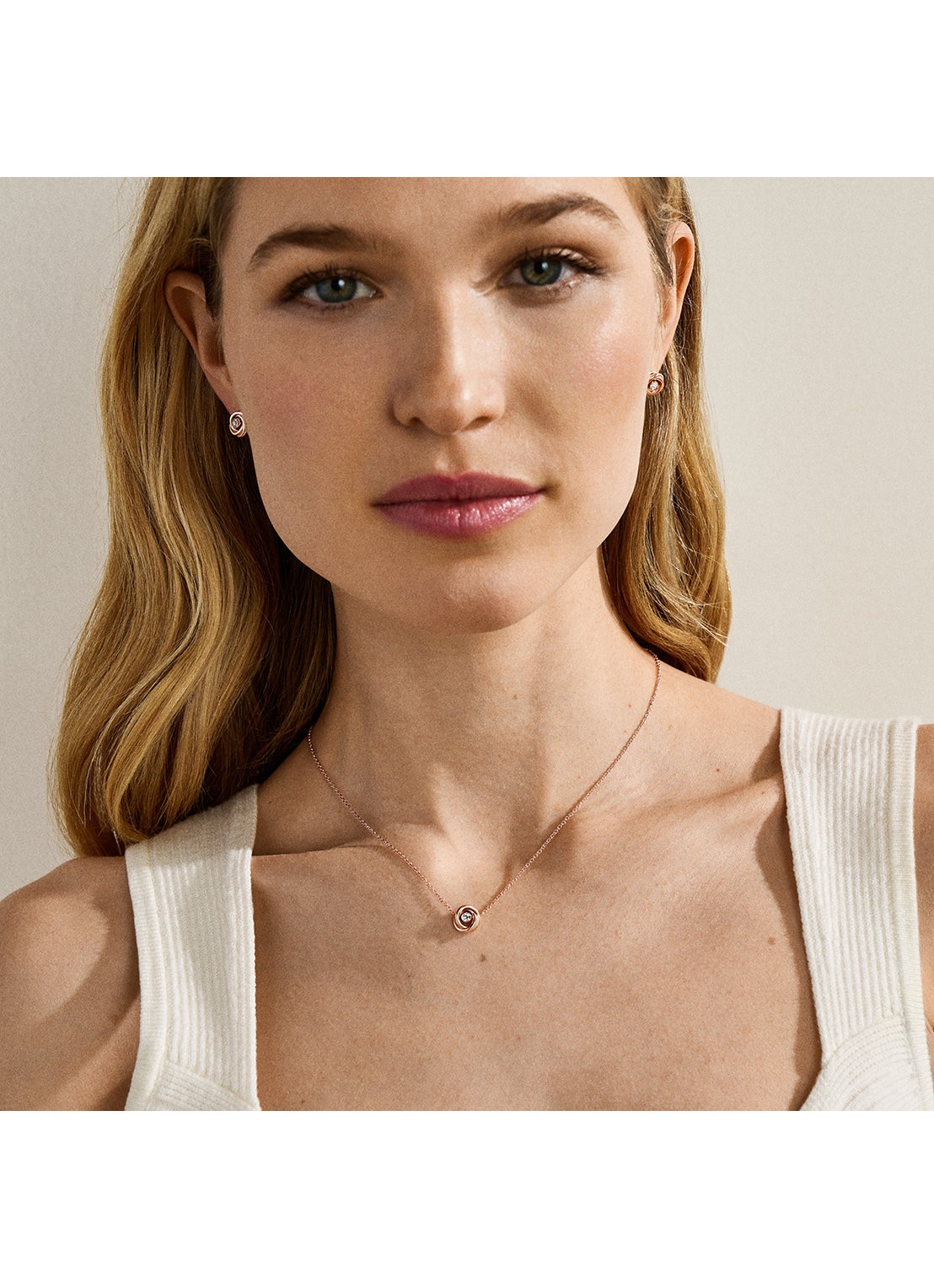 Skagen Moderne Glits ketting met zirkonia SKJ1923791 - detail 3 roségoud