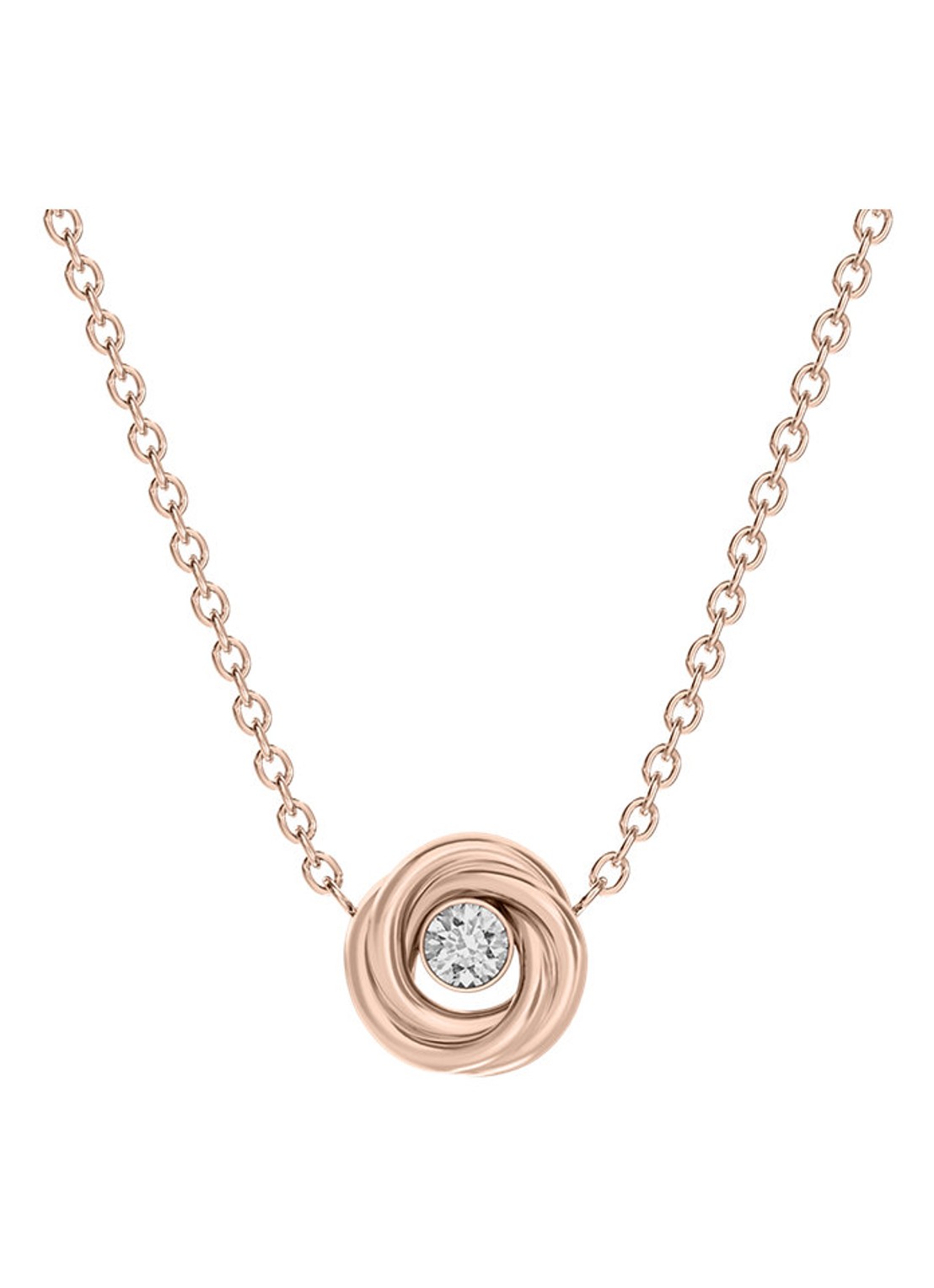 Skagen Moderne Glits ketting met zirkonia SKJ1923791 - voorkant 4 roségoud
