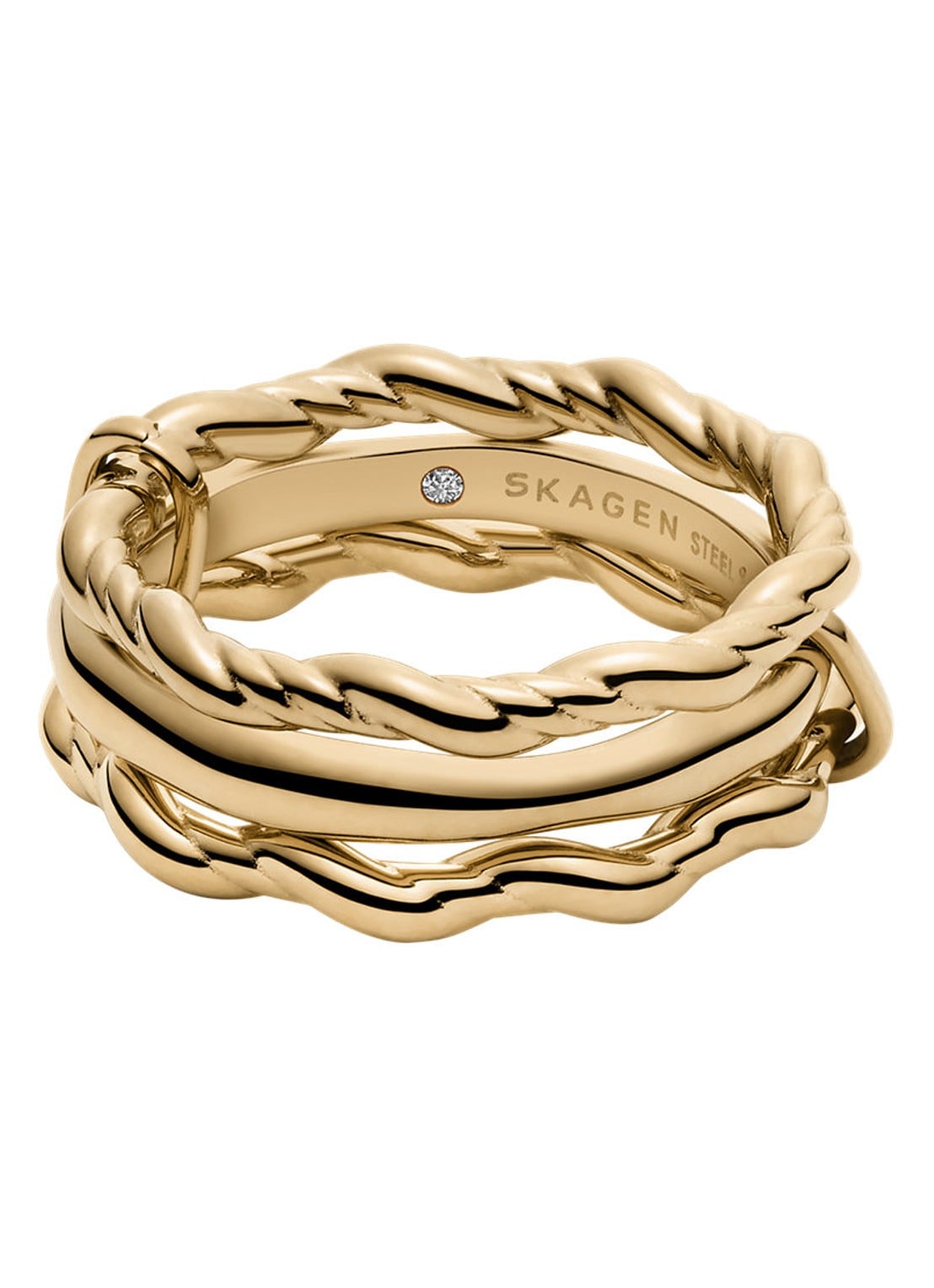 Skagen Moderne Stak ring SKJ1906710 - voorkant 4 goud