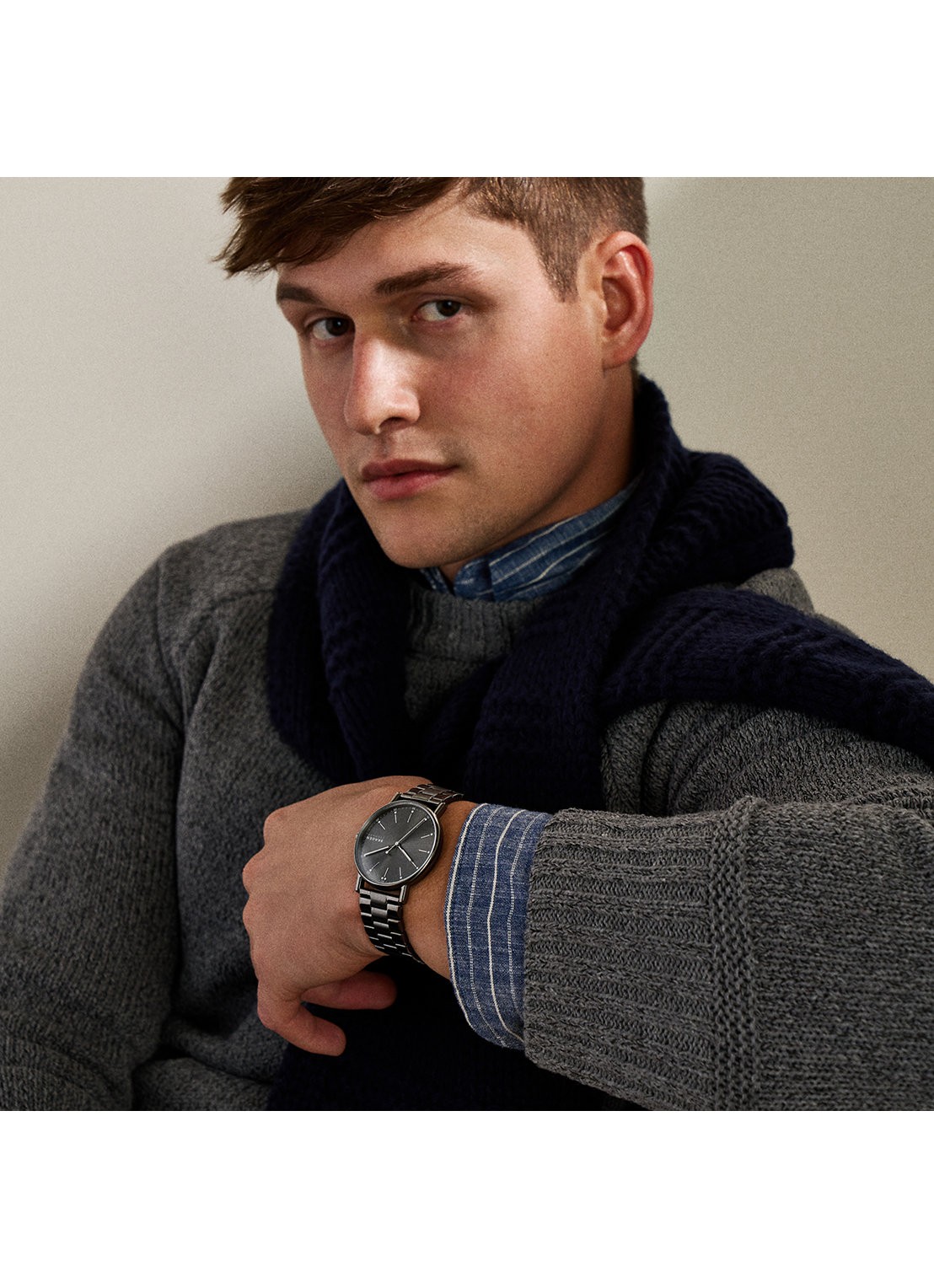 Skagen Signatur horloge SKW6951 - detail 5 donkergrijs