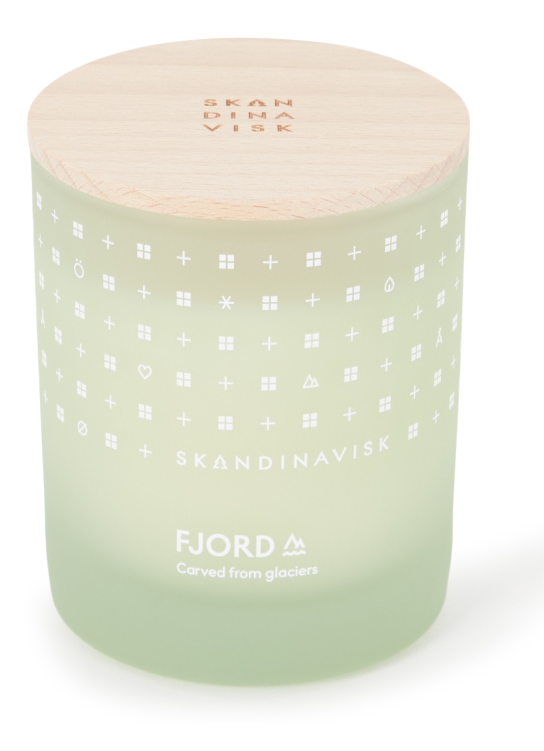 Skandinavisk Fjord geurkaars 200 gram - voorkant lichtgroen