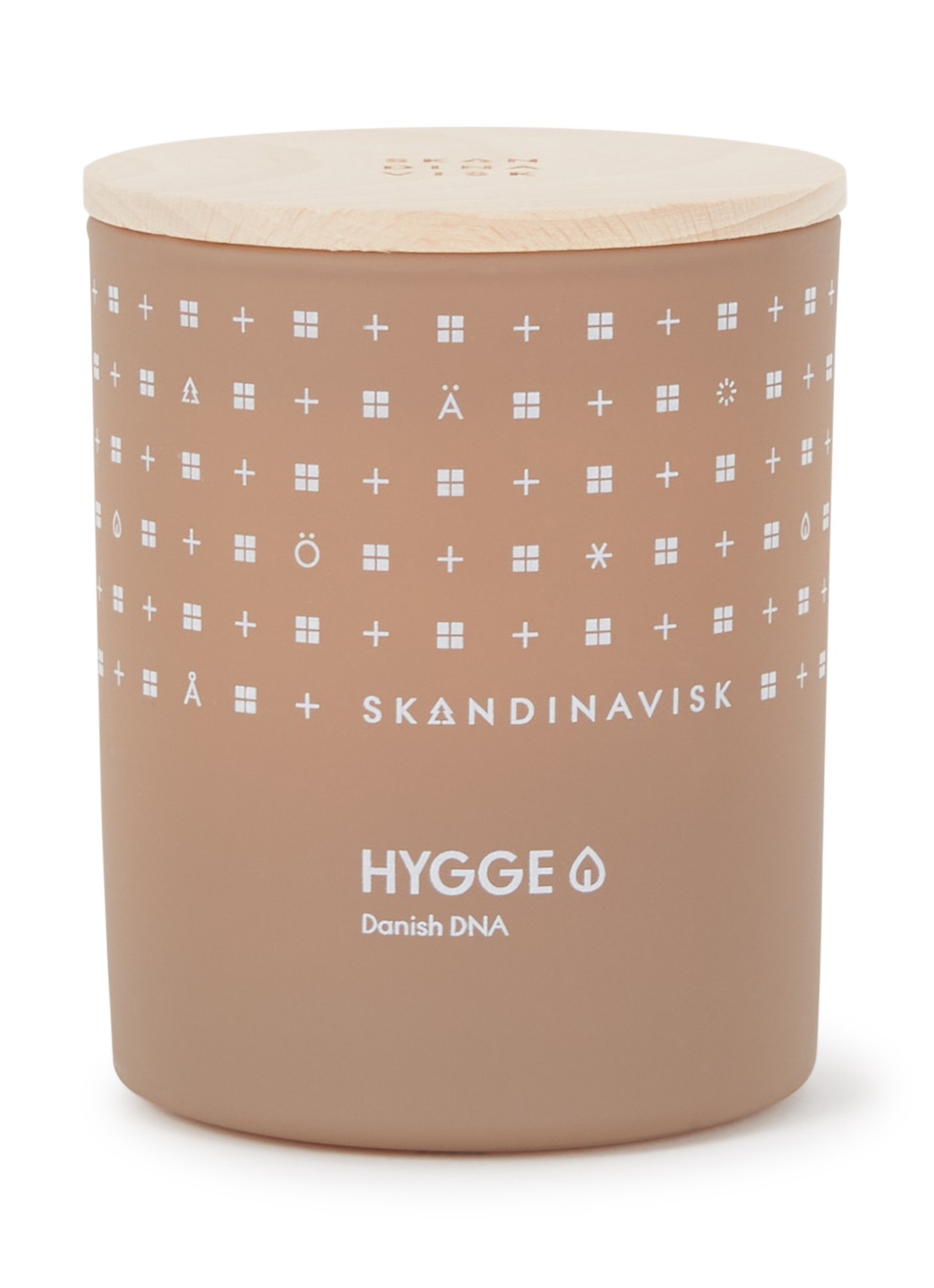 Skandinavisk Hygge geurkaars 200 gram - voorkant bruin