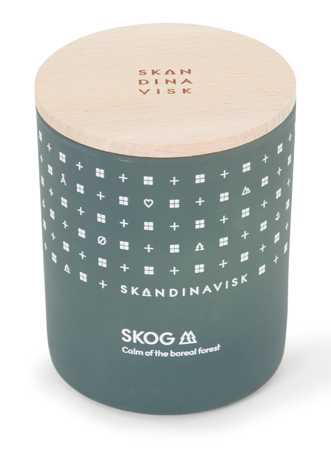 Skandinavisk SKOG geurkaars 200 gram - voorkant donkergroen