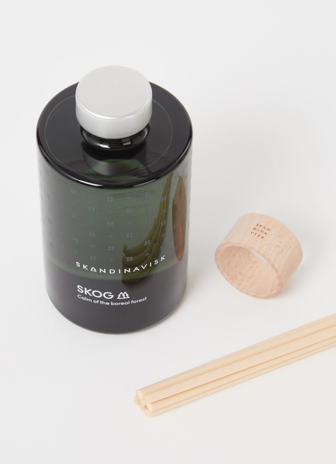 Skandinavisk SKOG geurstokjes 200 ml - voorkant 2 donkergroen