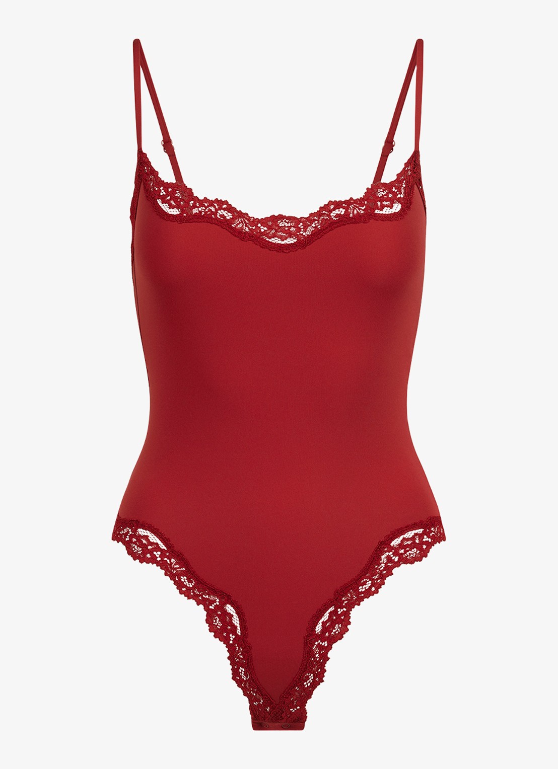 SKIMS Body met kant - voorkant rood