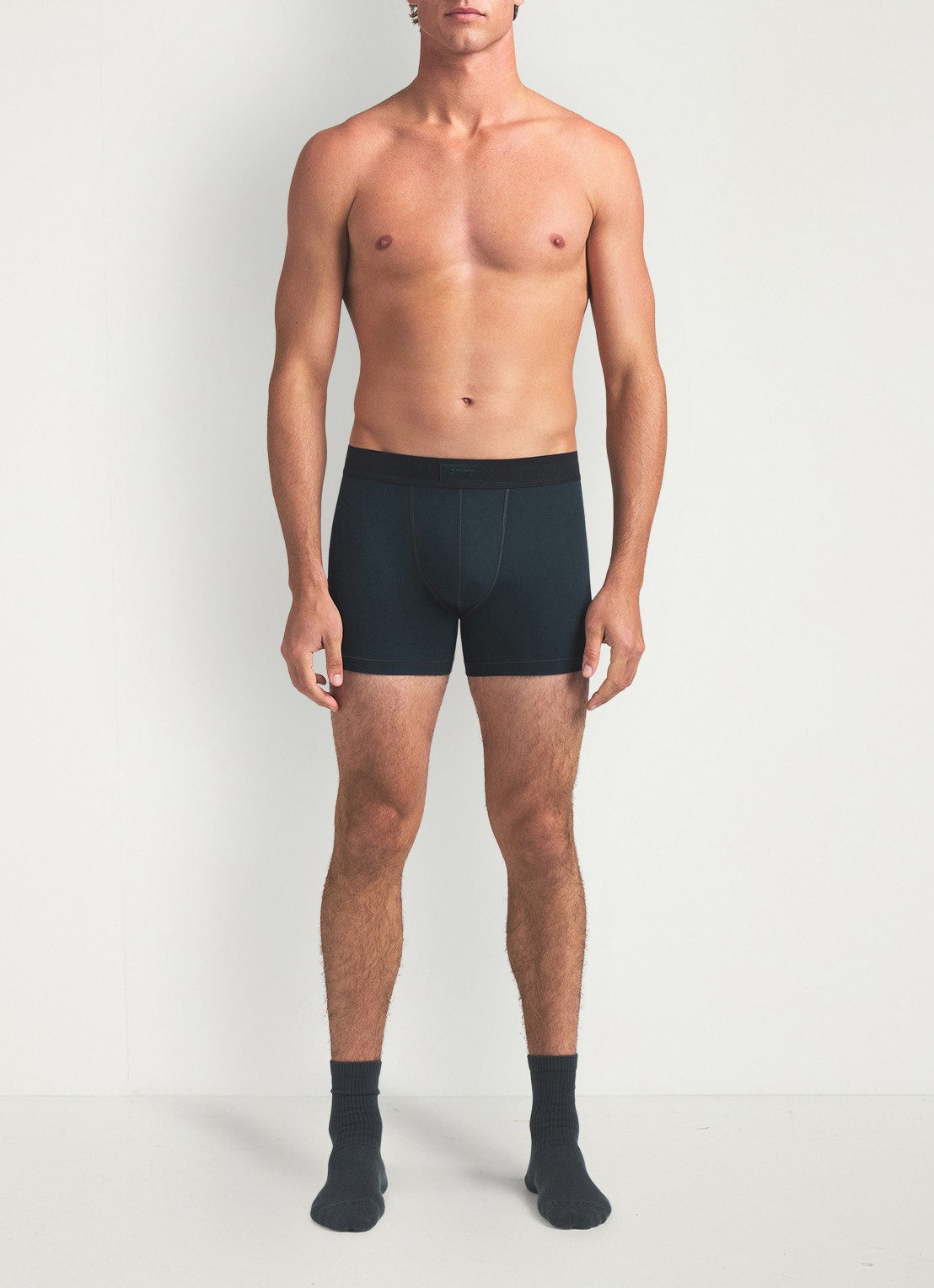 SKIMS Boxershort met logoband in 3-pack - voorkant 5 blauwgrijs
