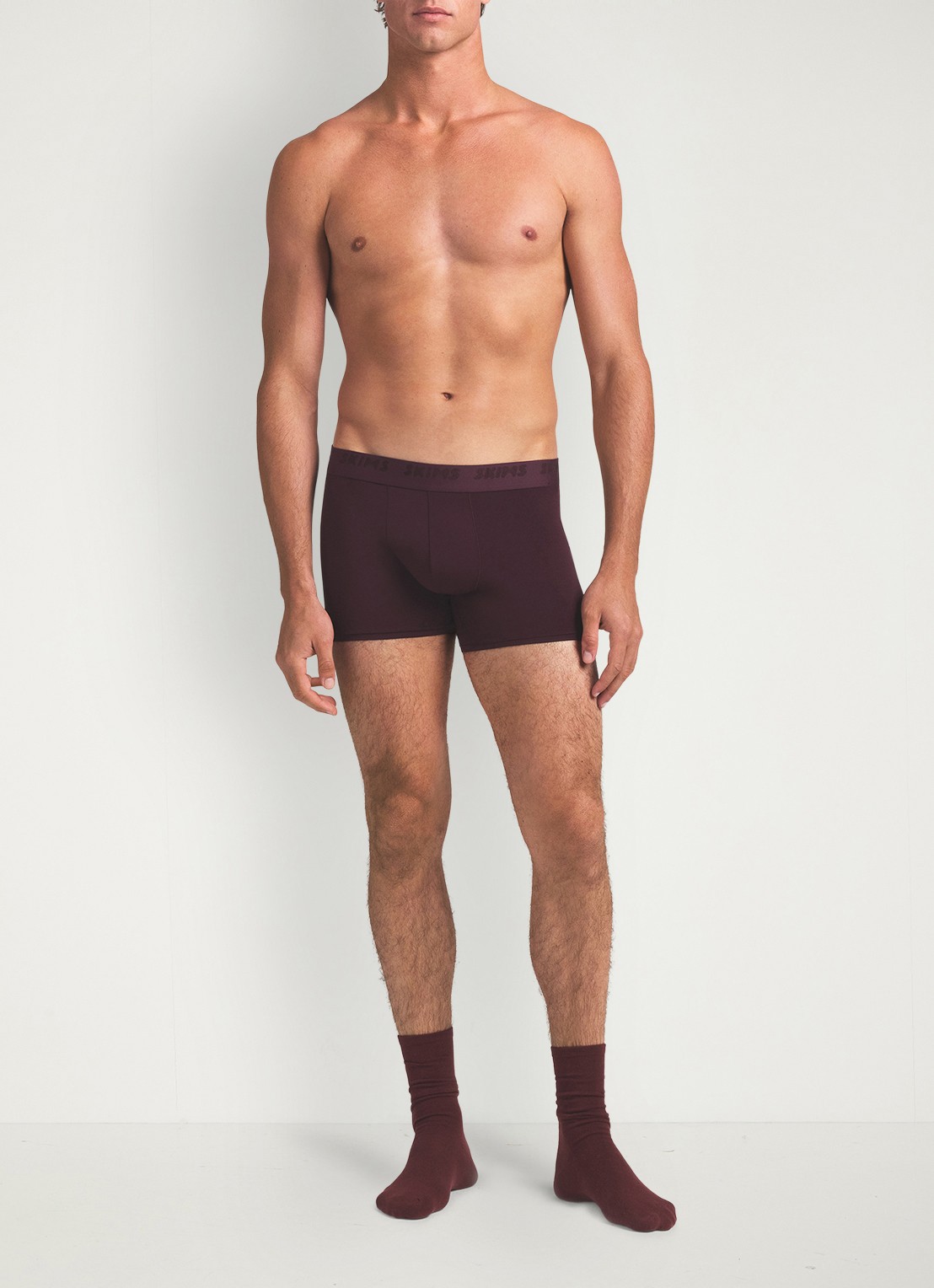 SKIMS Boxershort met logoband in 3-pack - voorkant 2 paars