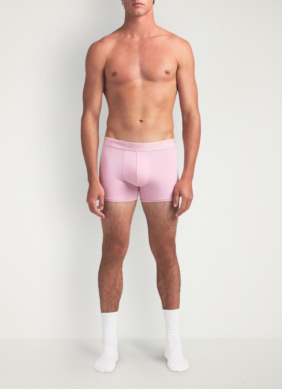SKIMS Boxershort met logoband in 3-pack - voorkant 5 roze