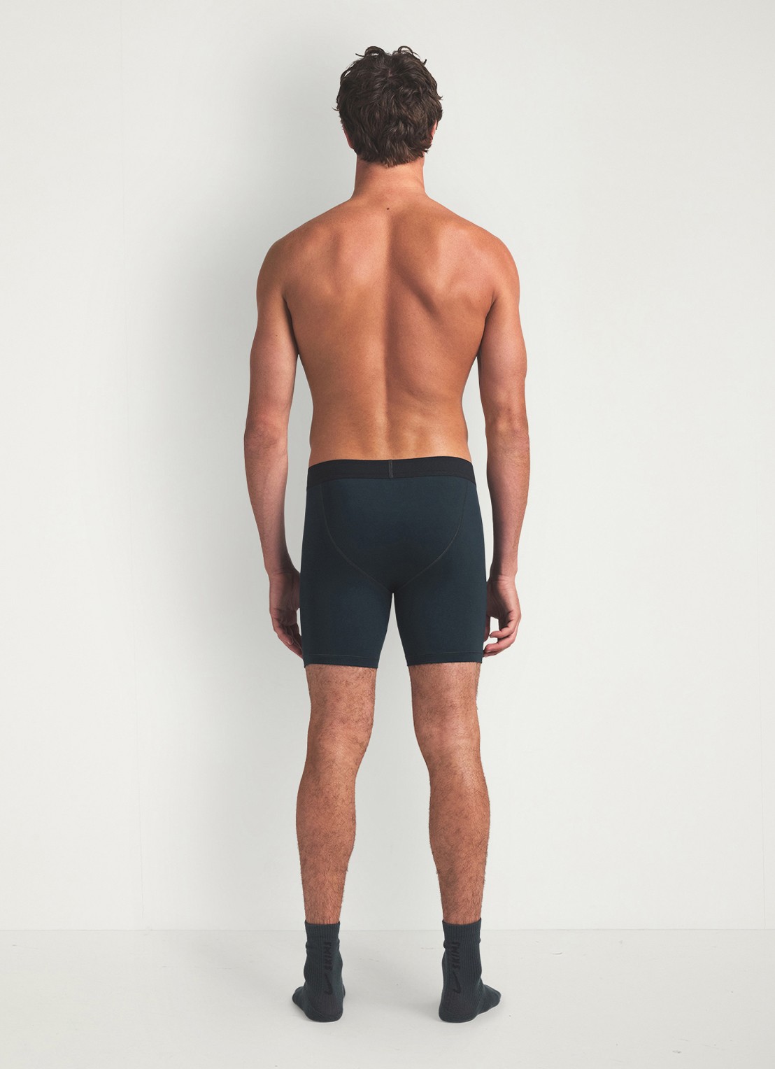 SKIMS Boxershort met logoband in 3-pack - achterkant blauwgrijs
