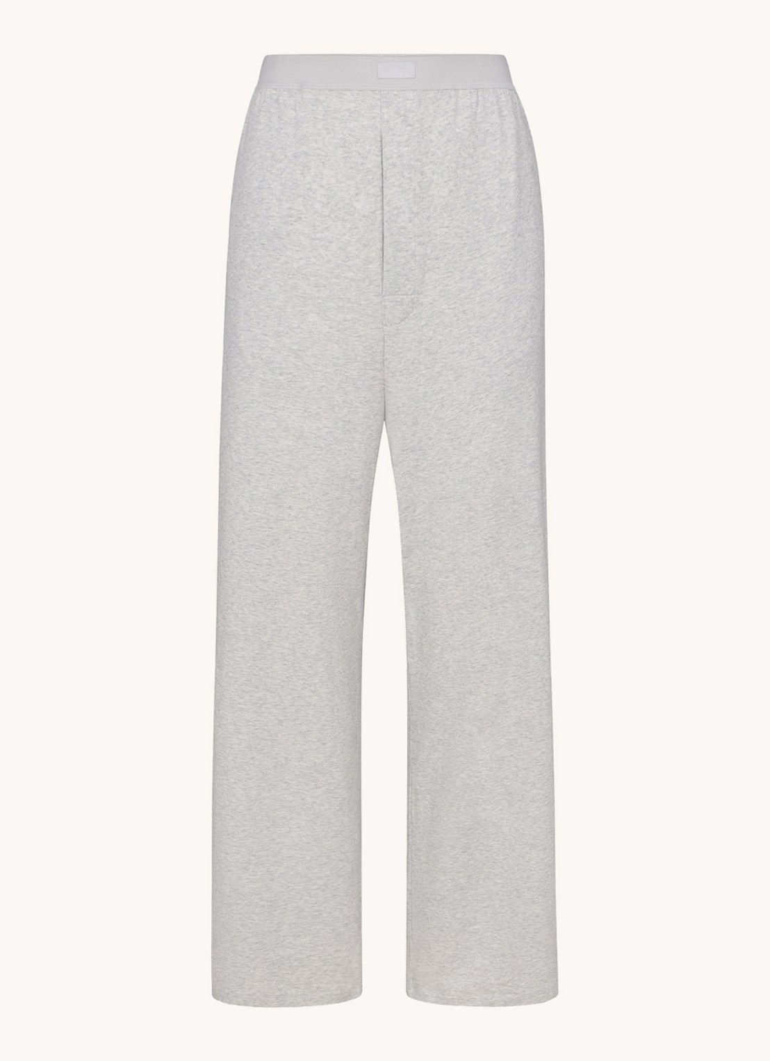 SKIMS Boyfriend mid waist loose fit loungebroek met steekzakken - voorkant 2 grijsmele