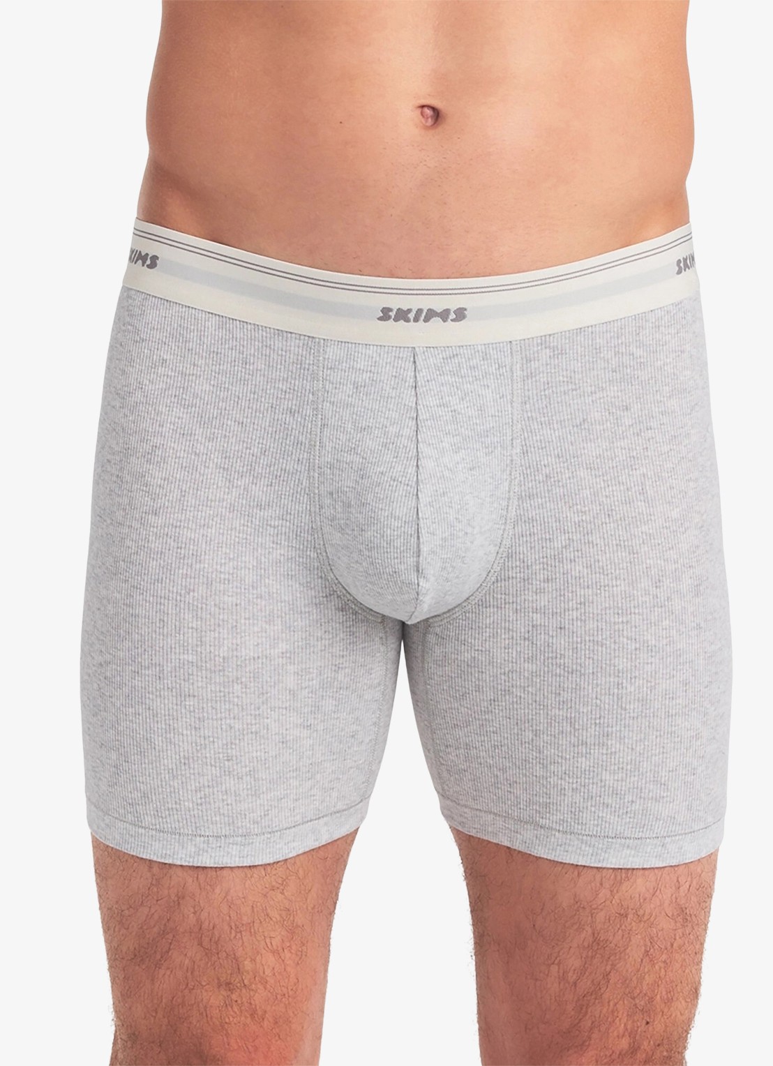 SKIMS Classic Cotton 5" boxershort met logoband - detail grijs