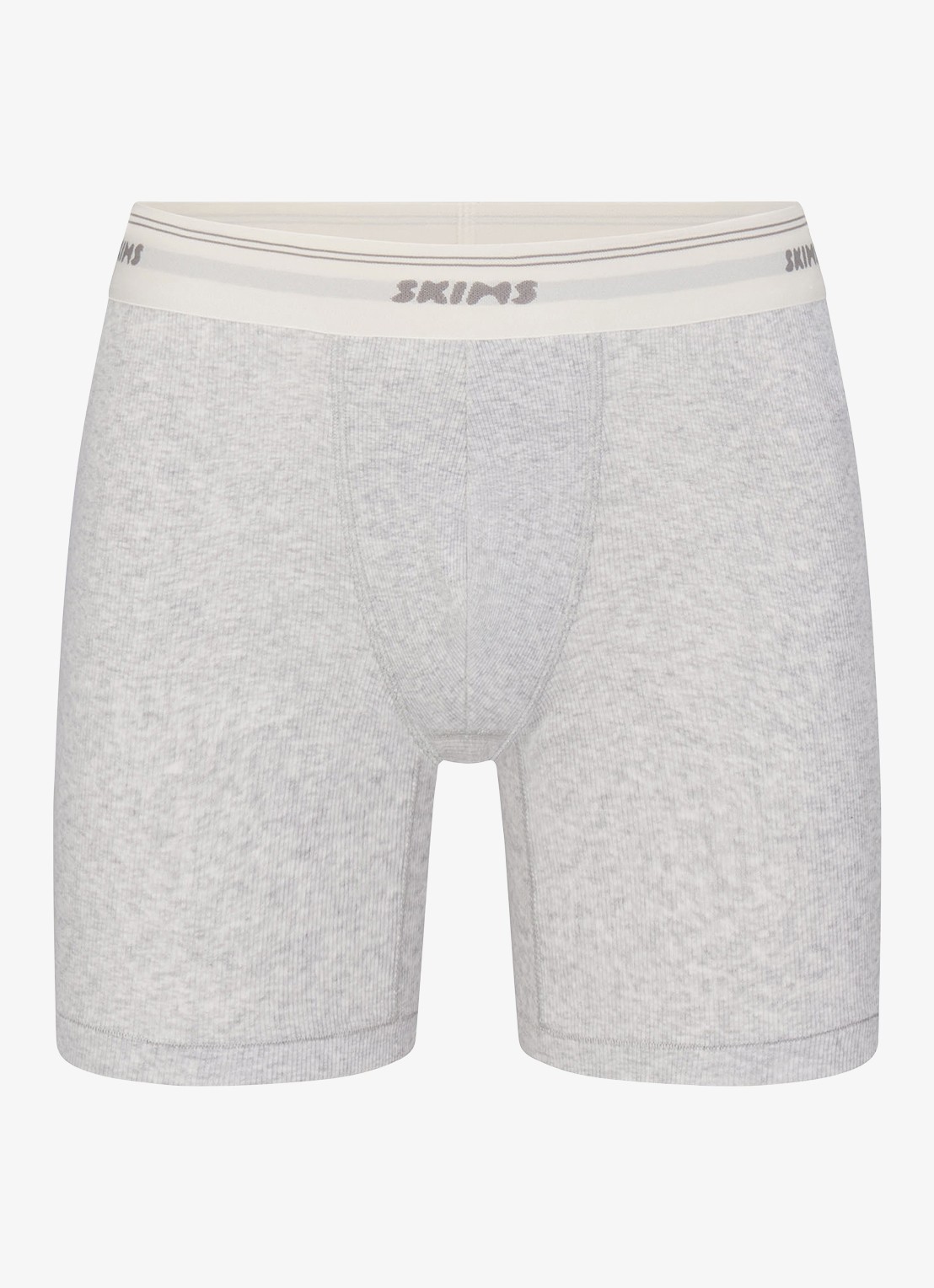 SKIMS Classic Cotton 5" boxershort met logoband - voorkant 3 grijs
