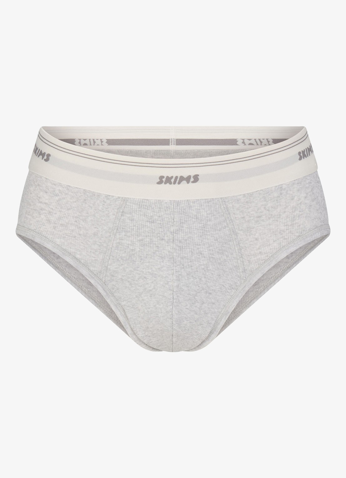 SKIMS Classic Cotton slip met logoband - voorkant 3 grijs
