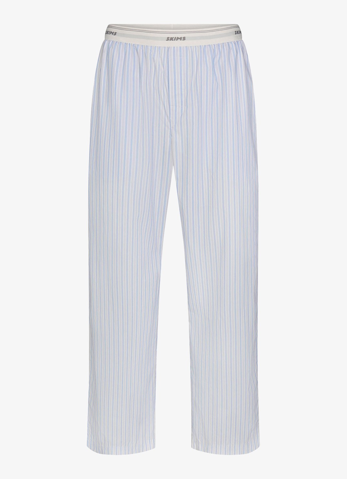SKIMS Coton Poplin loungebroek met logoband - voorkant blauw