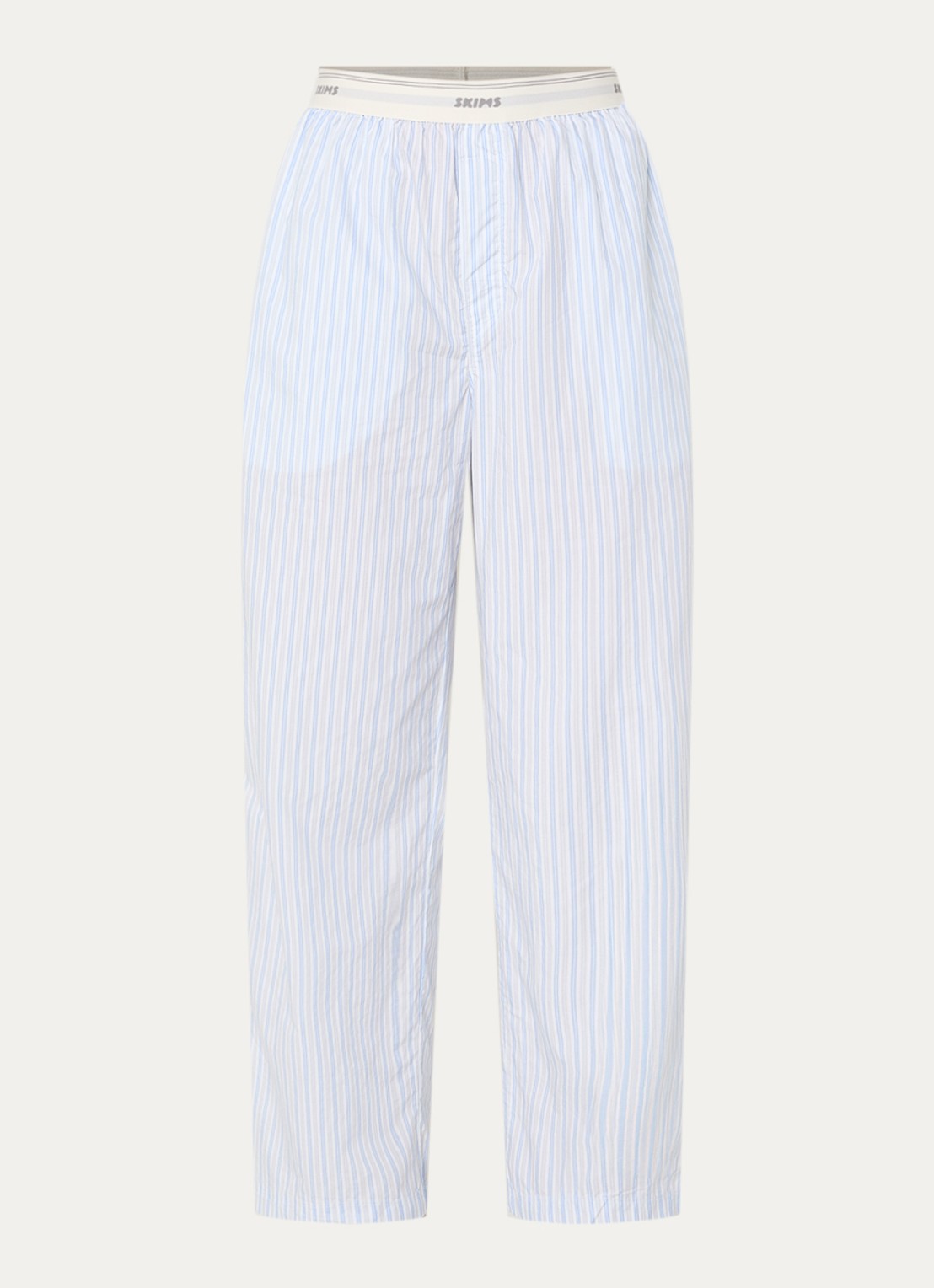 SKIMS Coton Poplin loungebroek met logoband - voorkant 5 blauw