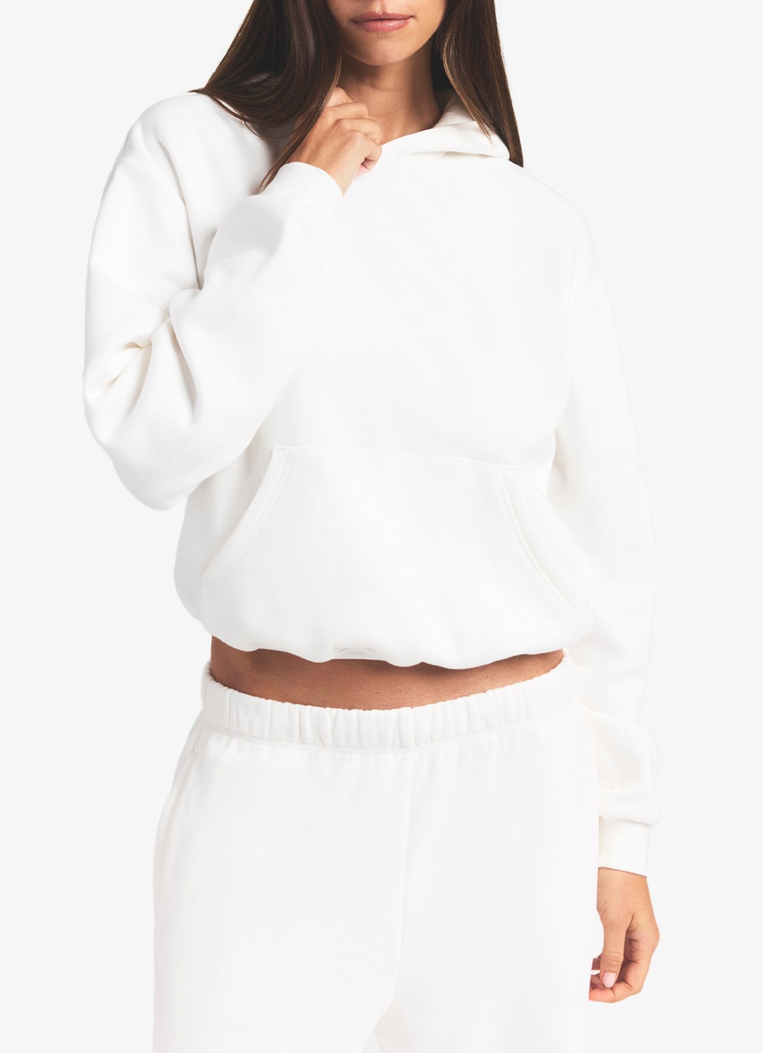 SKIMS Cotton Fleece hoodie met kangoeroezak - detail 2 marble