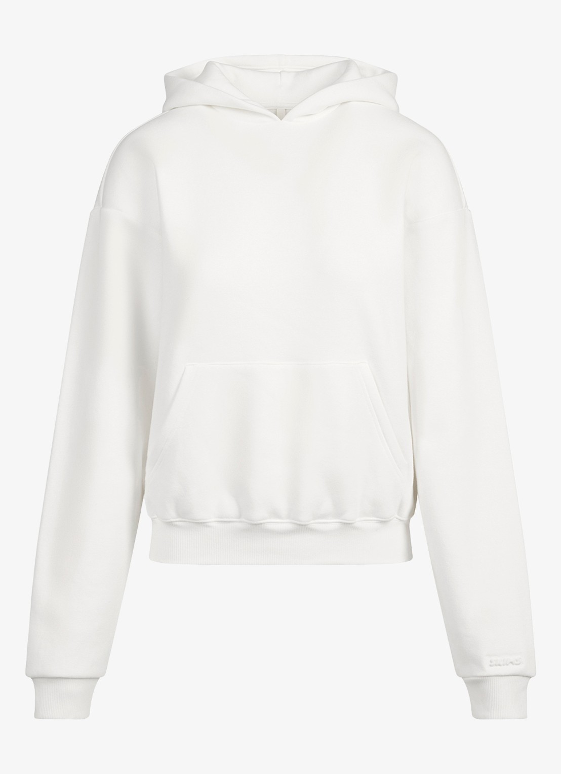 SKIMS Cotton Fleece hoodie met kangoeroezak - voorkant 3 marble
