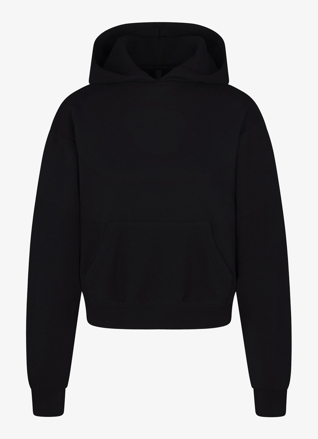 SKIMS Cotton Fleece hoodie met kangoeroezak - voorkant 2 zwart