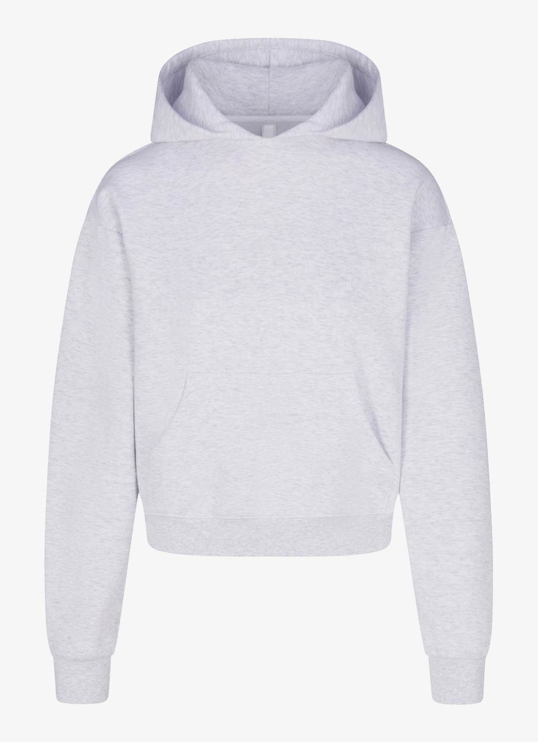 SKIMS Cotton Fleece hoodie met kangoeroezak - voorkant 5 grijsmele