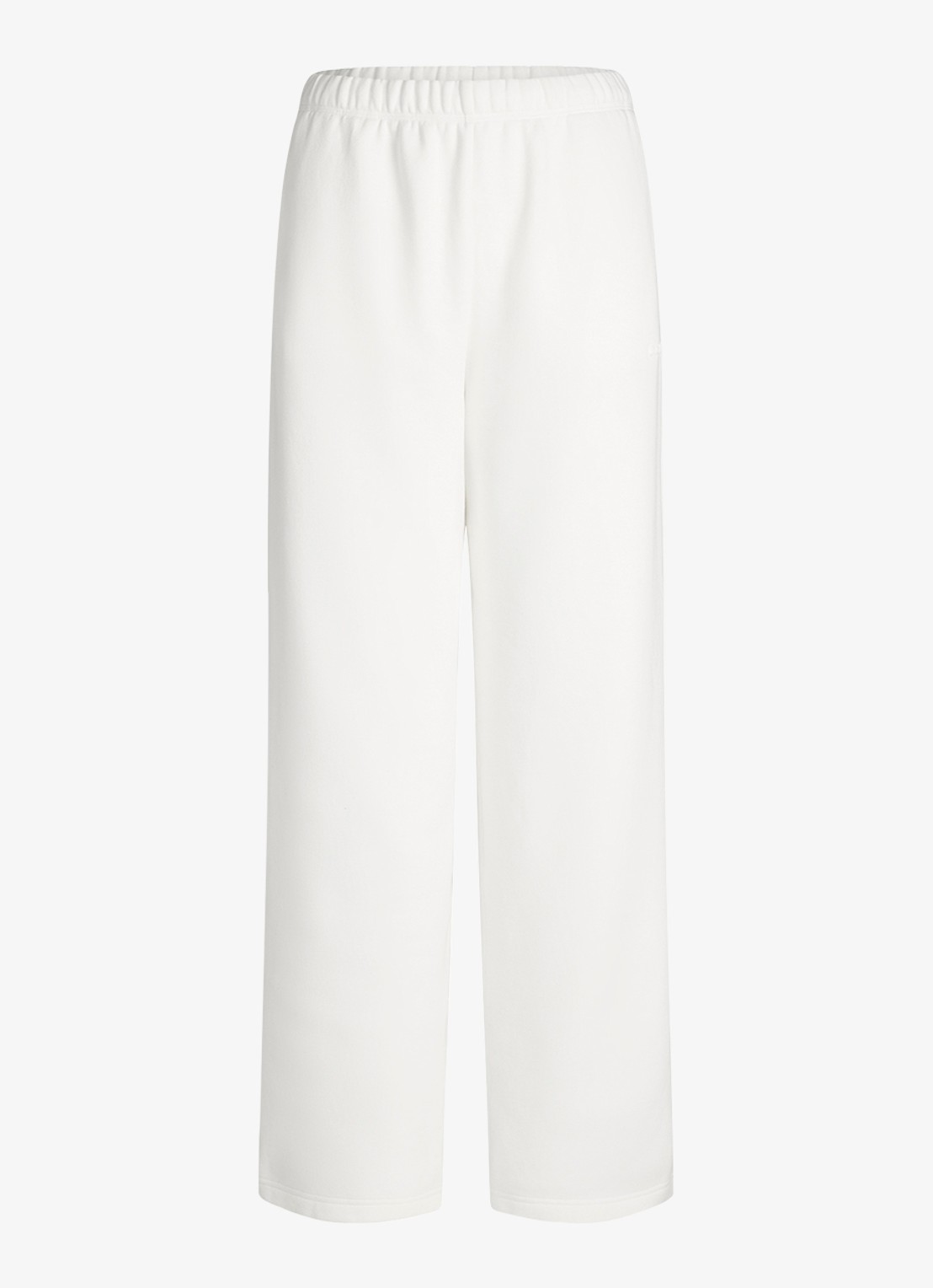 SKIMS Cotton Fleece mid waist straight fit joggingbroek met steekzakken - voorkant marble