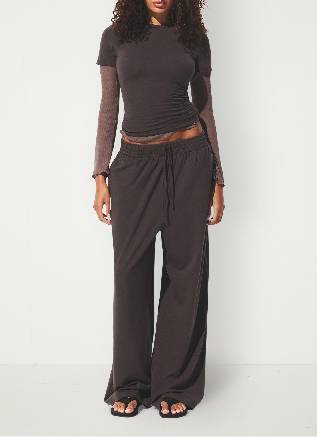 SKIMS Cotton Jersey cropped T-shirt met ronde hals - voorkant 3 iron