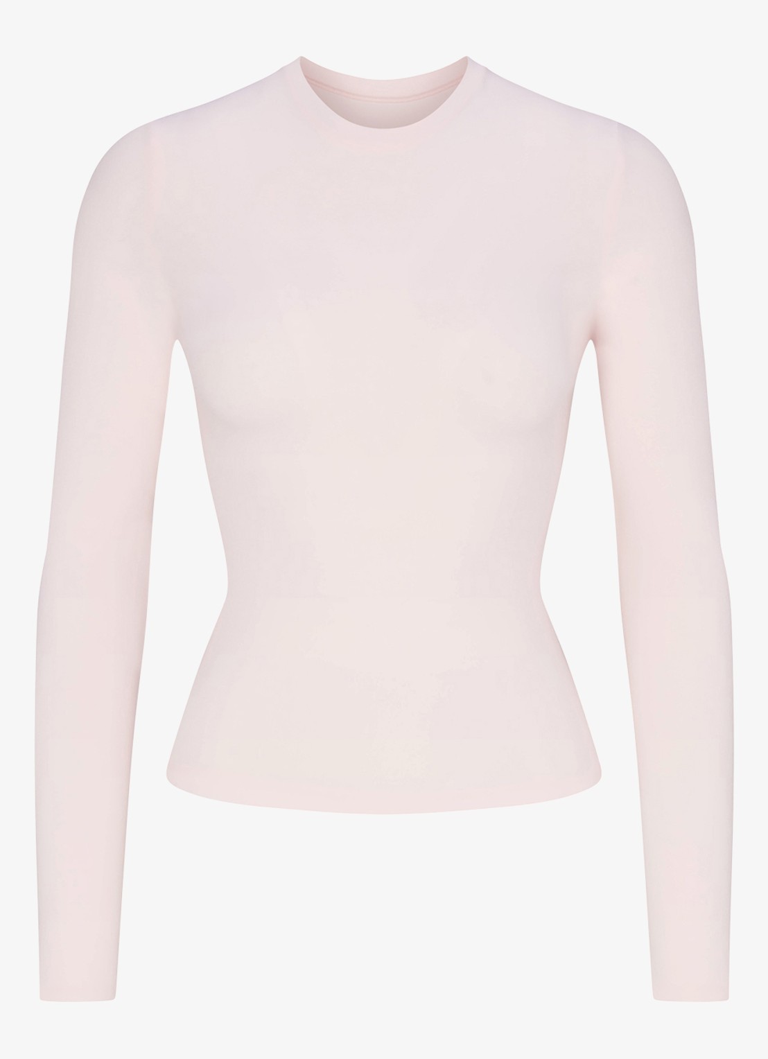 SKIMS Cotton Jersey longsleeve met ronde hals - voorkant 4 lichtroze