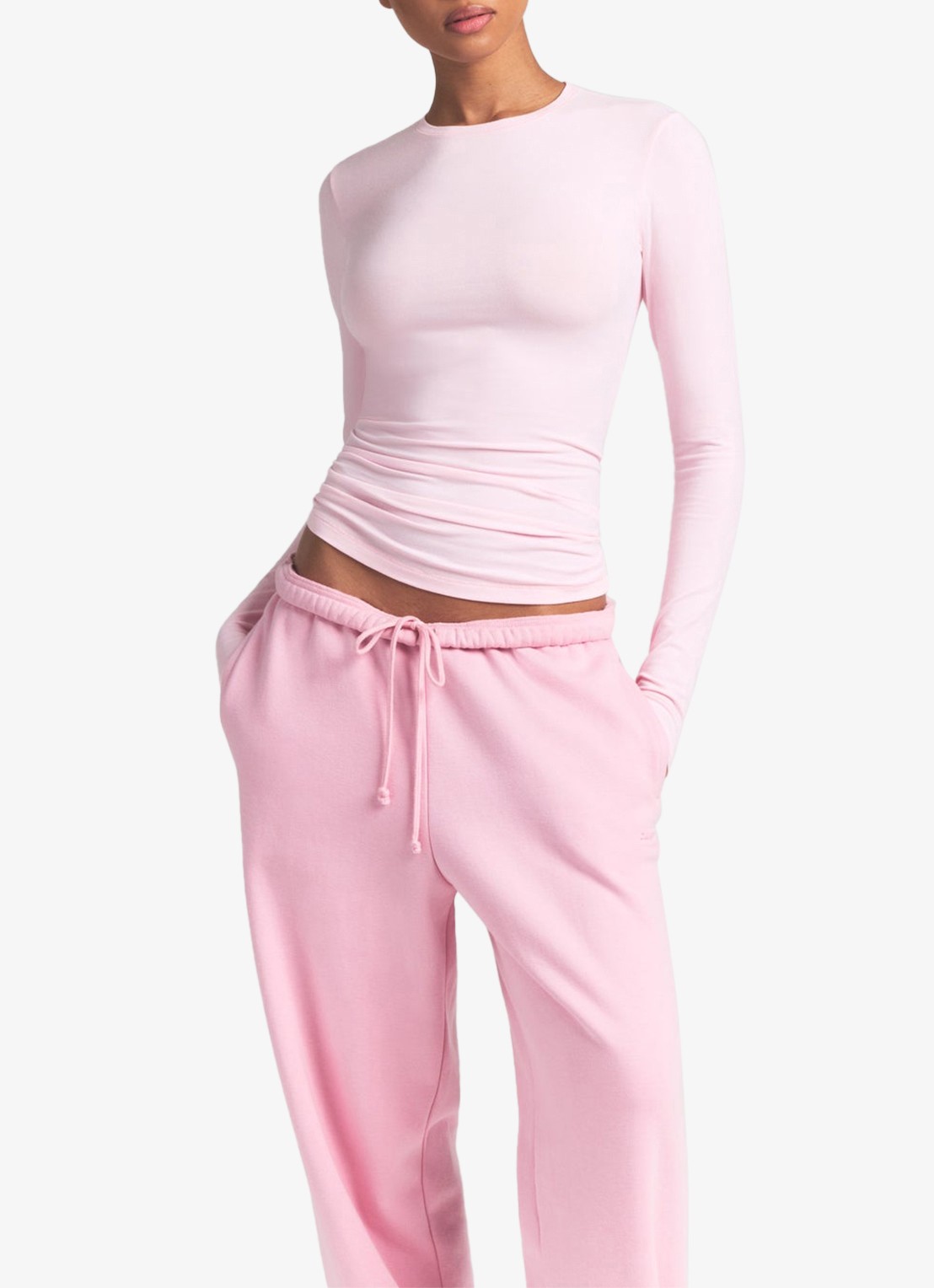 SKIMS Cotton Jersey longsleeve met ronde hals - detail 3 cherry blossom