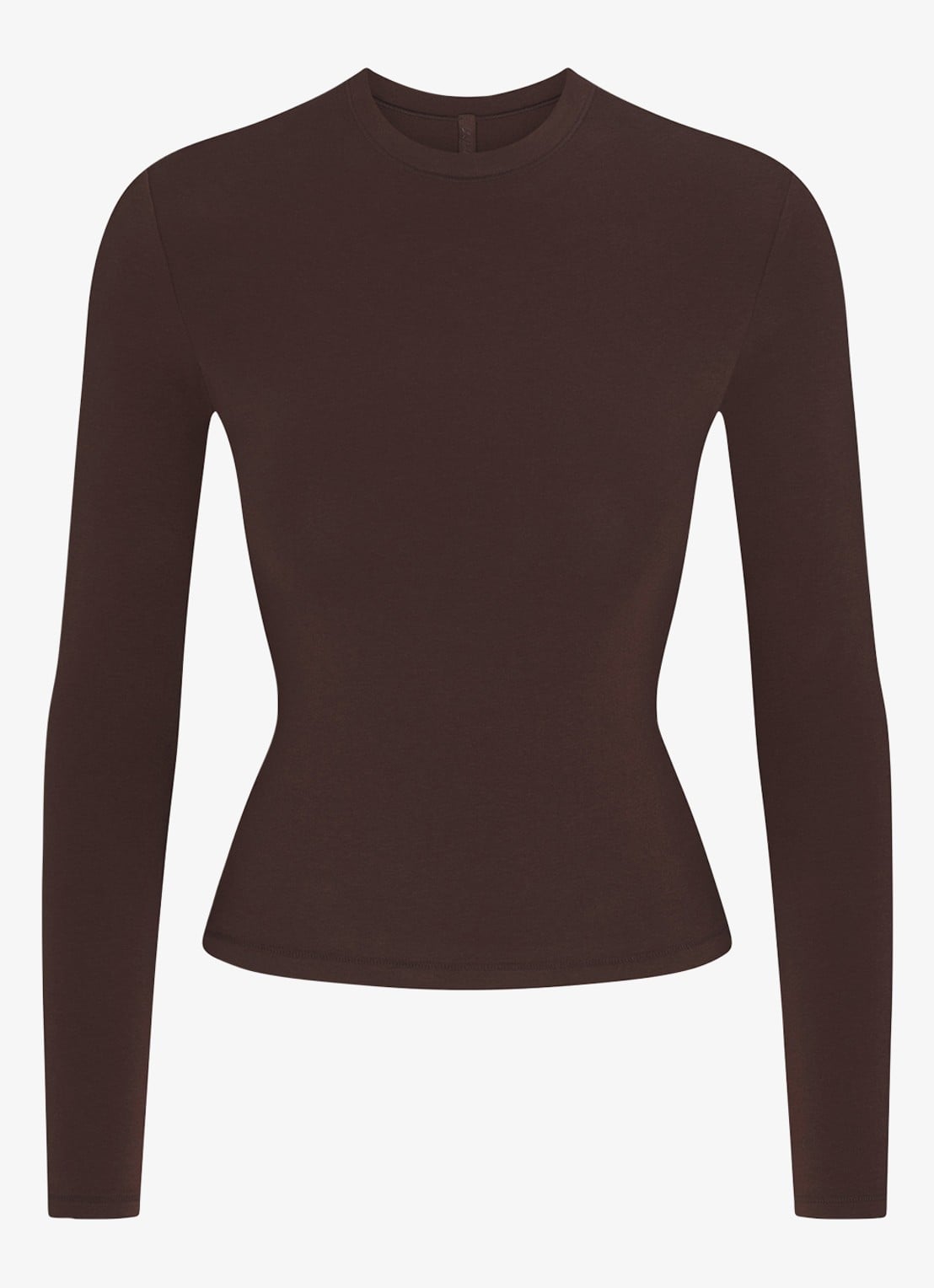 SKIMS Cotton Jersey longsleeve met stretch - voorkant 2 bruin
