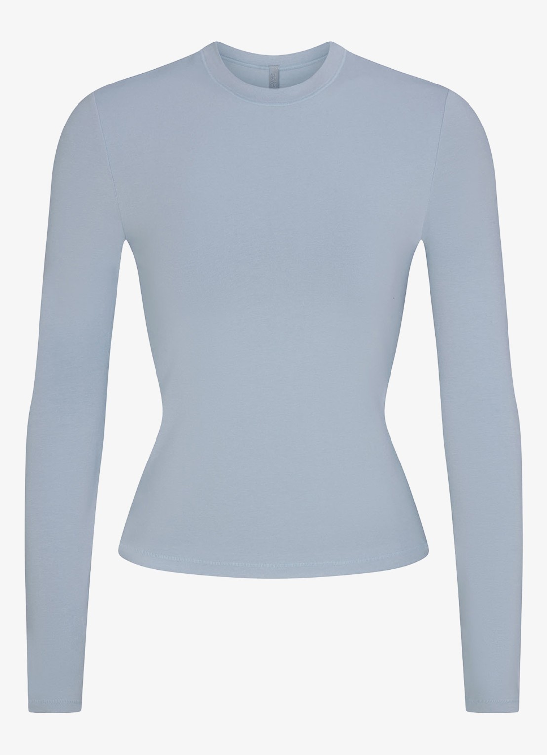 SKIMS Cotton Jersey longsleeve met stretch - voorkant 2 lichtblauw