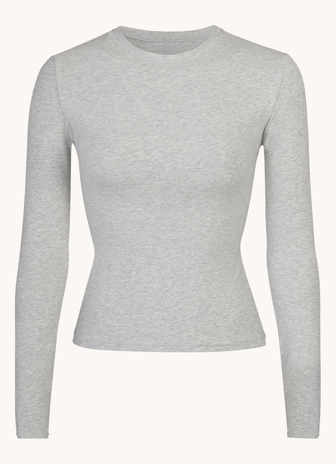 SKIMS Cotton Jersey longsleeve van jersey - voorkant 4 grijsmele