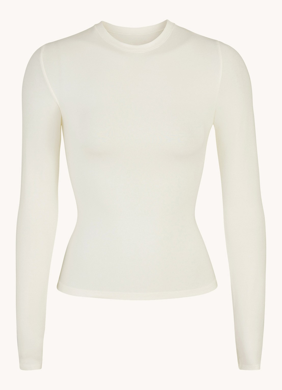 SKIMS Cotton Jersey longsleeve van jersey - voorkant 3 gebroken wit