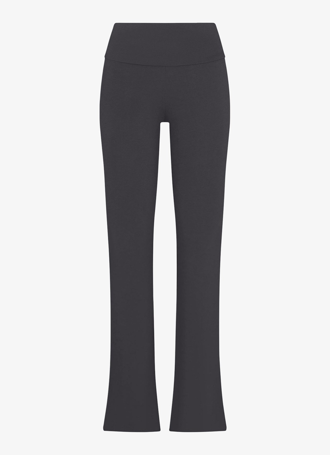 SKIMS Cotton Jersey mid waist flared legging met omgeslagen tailleband - voorkant 2 donkergrijs