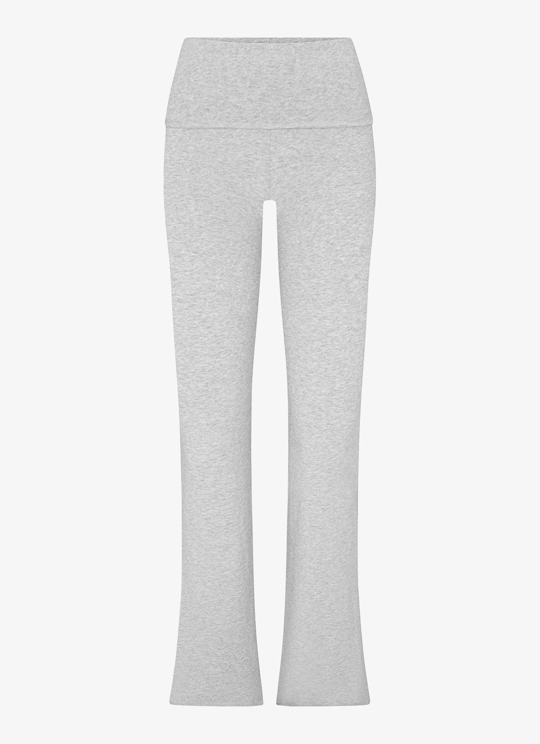SKIMS Cotton Jersey mid waist straight fit loungebroek  - voorkant 4 grijsmele