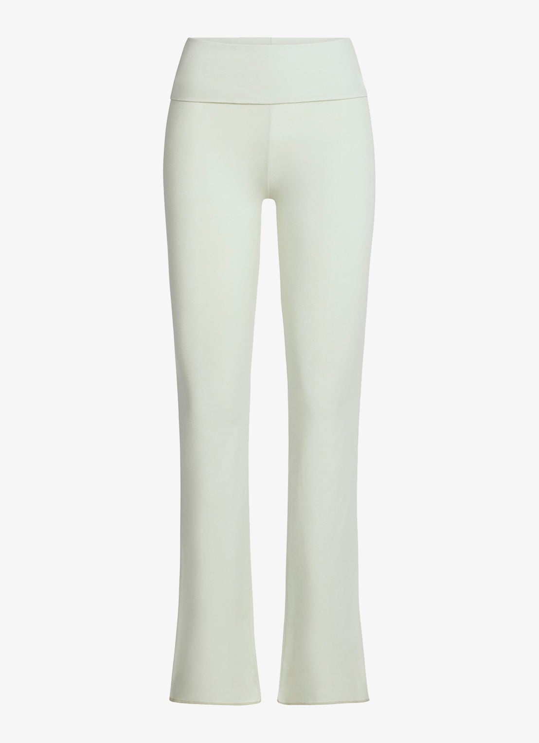 SKIMS Cotton Jersey mid waist straight fit loungebroek - voorkant 2 lichtgroen