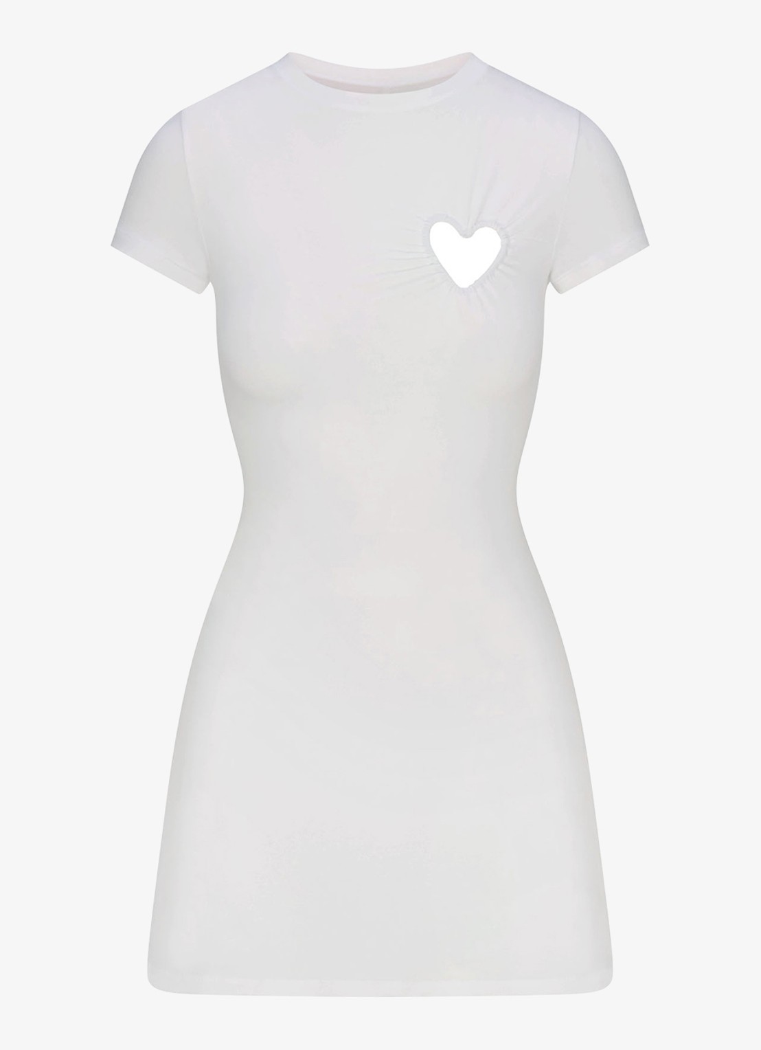 SKIMS Cotton Jersey mini jurk met cut-out detail - voorkant 4 wit