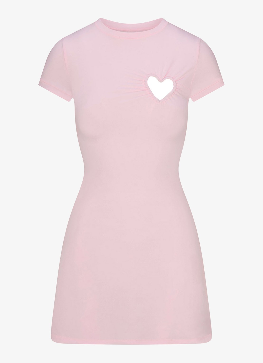 SKIMS Cotton Jersey mini jurk met cut-out detail - voorkant 4 lichtroze