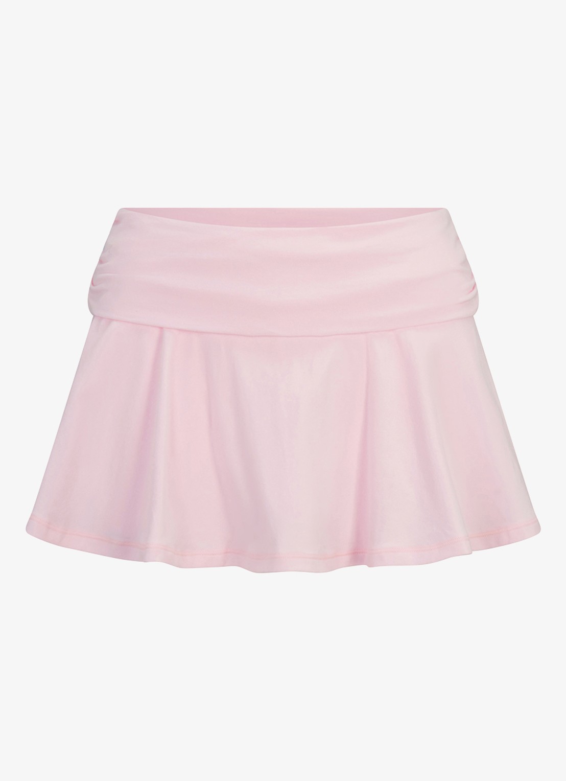SKIMS Cotton Jersey minirok met volant - voorkant 3 roze