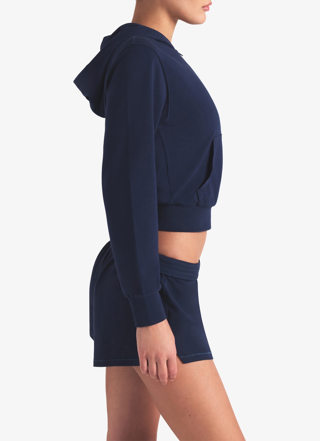 SKIMS Cotton Jersey sweatvest met zakken  - detail 4 donkerblauw