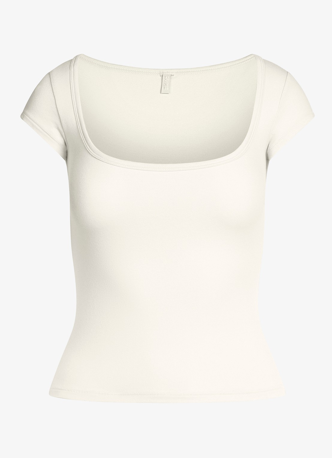 SKIMS Cotton Jersey t-shirt met rechthoekige hals - voorkant wit