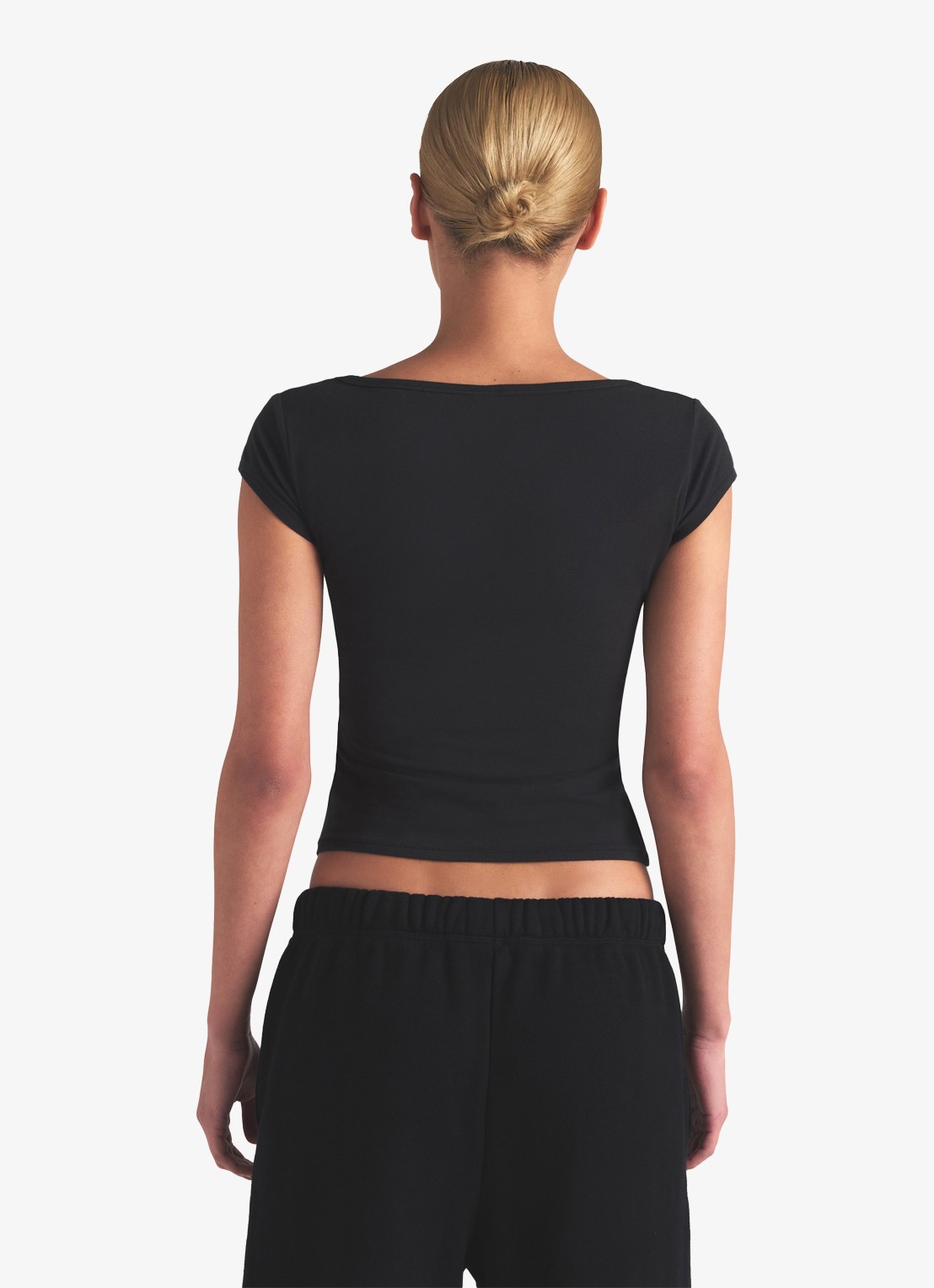 SKIMS Cotton Jersey t-shirt met rechthoekige hals - achterkant 5 zwart