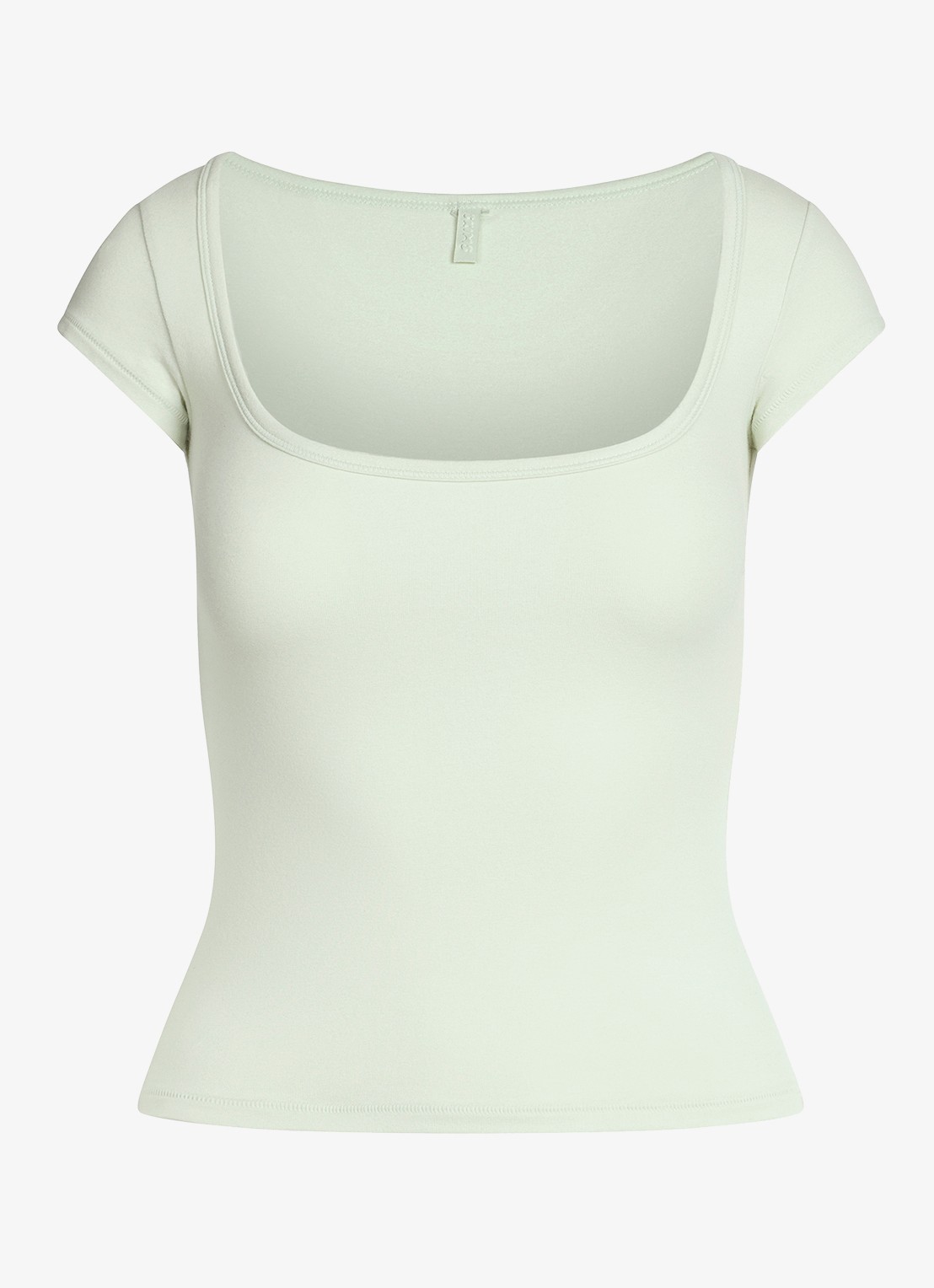 SKIMS Cotton Jersey t-shirt met rechthoekige hals - voorkant 4 mint