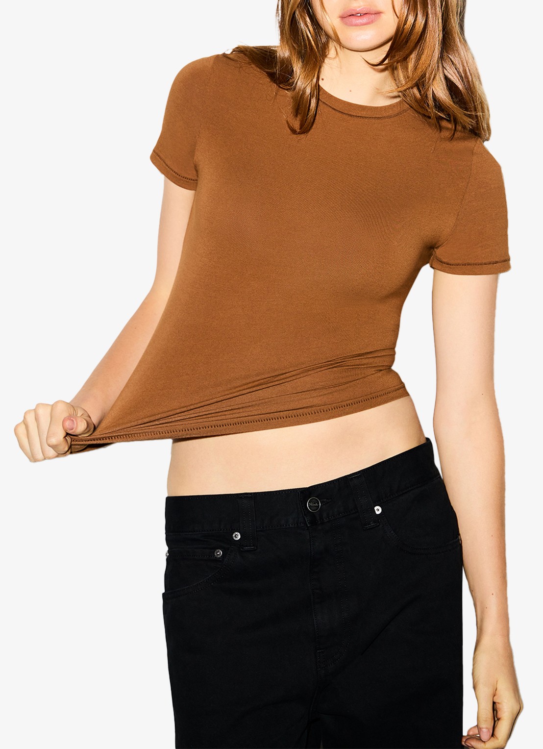 SKIMS Cotton Jersey T-shirt met ronde hals - detail 3 chai