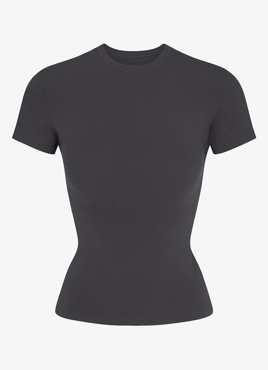 SKIMS Cotton Jersey T-shirt met ronde hals - voorkant 4 donkergrijs