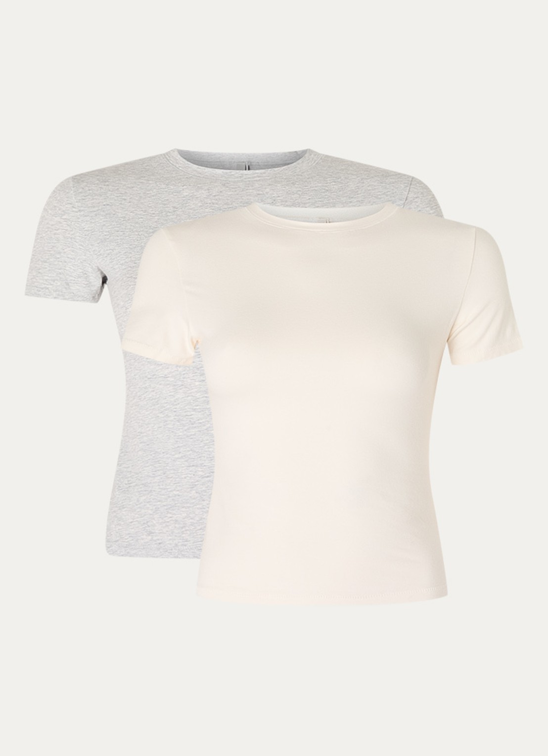 SKIMS Cotton Jersey T-shirt van jersey in 2-pack - voorkant gebroken wit