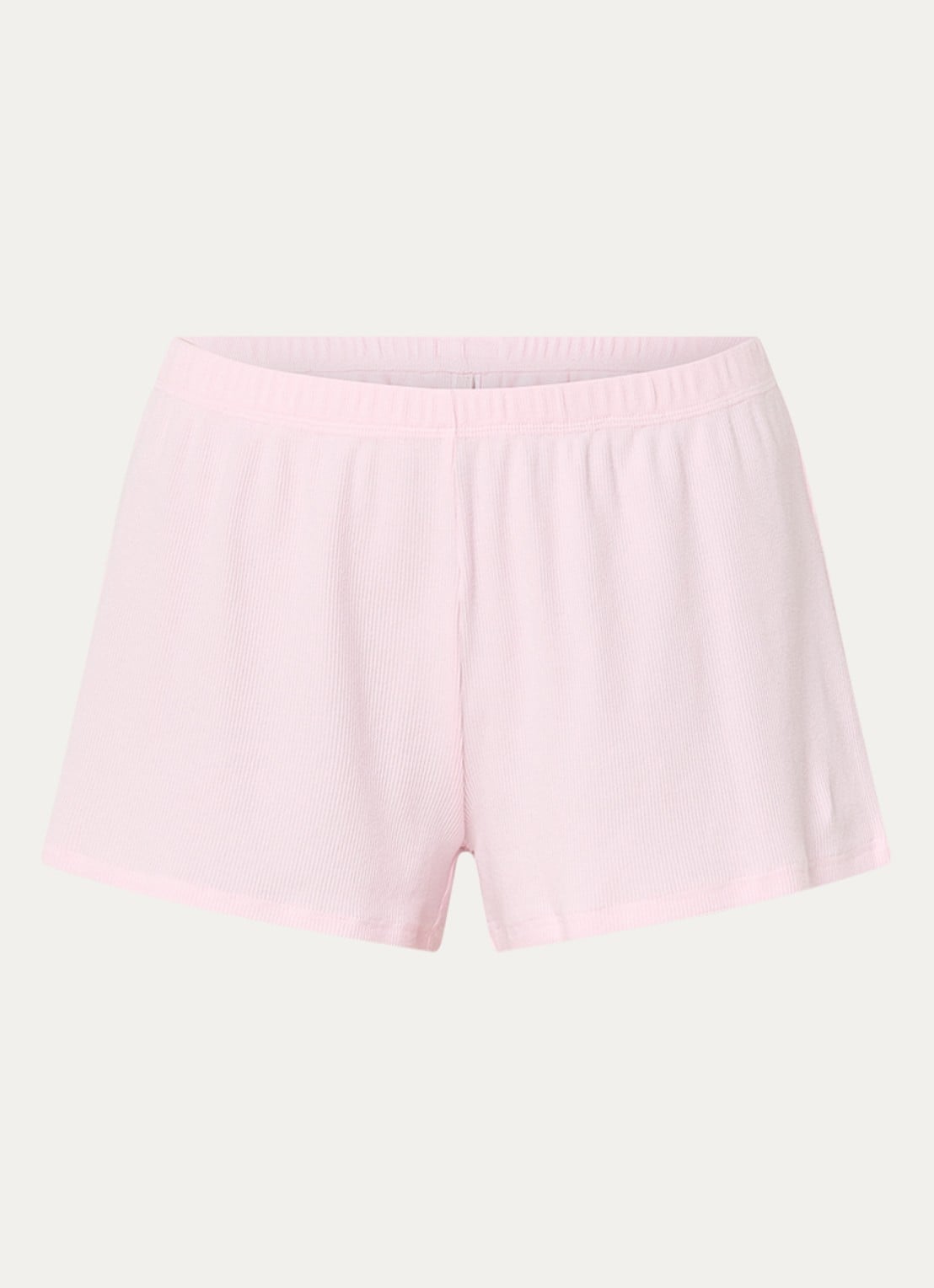 SKIMS Cotton Rib loose fit pyjamabroek - voorkant 3 cherry blossom